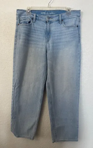 Old Navy Boyfriend Loose Jeans 10 Light Wash Mid Rise Straight Leg Denim thumbnail 1