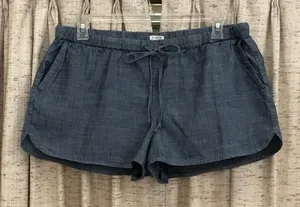 J.Crew Factory Blue Chambray Drawstring Shorts  thumbnail 1