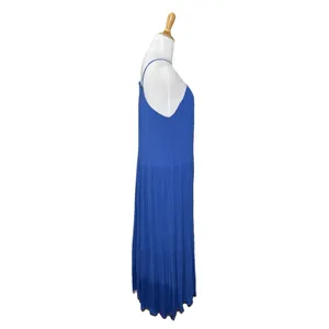 Tribe Blue Spaghetti Strap Sleeveless Tiered Maxi Ties at Neck Dress Size Medium thumbnail 5