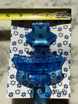 NWT Blue Star of David Hair Claw Clips Set Hanukkah Jewish Holiday Glitter thumbnail 2