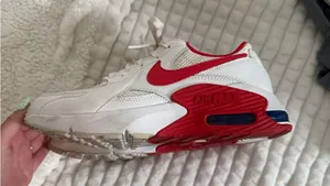 Nike Air Max White and Red Shoes thumbnail 4