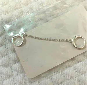 Double Handcuff Post Earrings Silver Dangle thumbnail 2