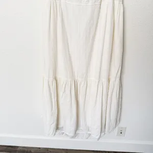 [Madewell] Cream Ruffle Strap Textural Striped Tiered Midi Dress Cutout Back 2X thumbnail 9