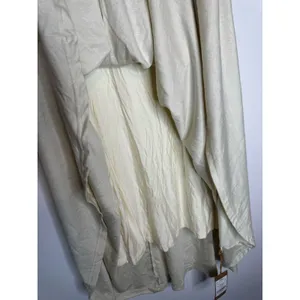 NWT OGL Move Ivory Lime Ruched Waist Flowy Maxi Skirt Size Medium Stretch thumbnail 9