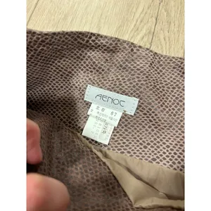 AENOC Women Mauve Brown Snakeskin Genuine Leather High Rise‎ Shorts medium 30" thumbnail 3
