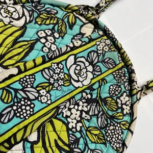 Women’s Vera Bradley Turquoise & Lime Green Flower Decoration Vibe Hand Purse thumbnail 2