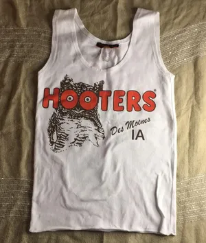 Hooters Girl Worn Uniform Tank from Des Moines IA Stretchy Size XSmall thumbnail 1