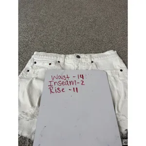 Abercrombie & Fitch White High Rise Mom Shorts Distressed‎ Frayed Hem Size 27 4 thumbnail 4