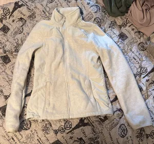 White Fleece Zip Up Jacket thumbnail 1
