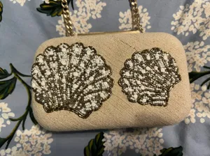 H&M Beaded And Embroidered Shell Clutch 🐚 thumbnail 1
