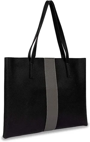 Vince Camuto Luck Tote in Black with Grey Stripe thumbnail 4
