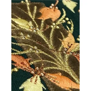 Pleasant Shade Vintage Green Embellished Fall Leaves Crewneck Sweater Size Large thumbnail 12