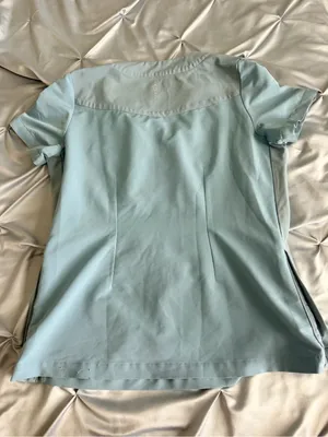 healing hands Light Blue Scrub Top with Contrast Piping thumbnail 3