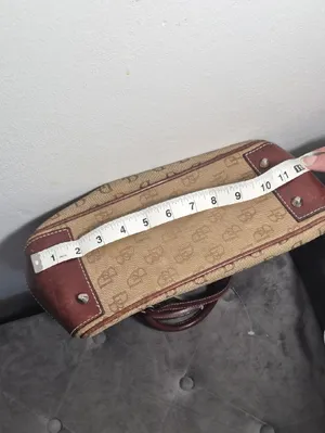 Y2K Dooney & Bourke Purse Brown Monogram wLeather Trim Shoulder Bag Vintage thumbnail 10