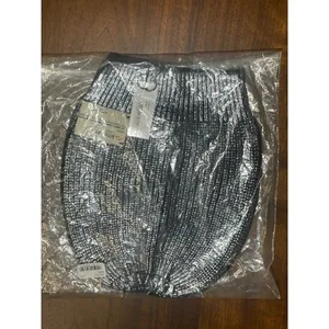 Kurt Geiger London Be Kindness Foil Rib Beanie in Black OS New Womens Skully thumbnail 2
