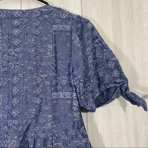 Anthropologie Pilcro and The Letterpress Tied Sleeve Blouse Paisley Bandana 0 thumbnail 9