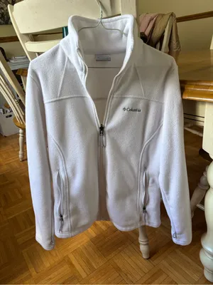 EUC Columbia White Full Zip Fleece Jacket Women’s Small Soft Cozy Lightweight thumbnail 7