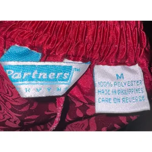 Vintage Partners High‎ Waisted Satin Sleep Shorts Women's Medium Red Valentines thumbnail 4