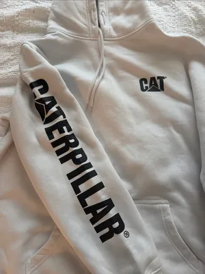 Caterpillar White Logo Pullover Hoodie thumbnail 5