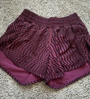 lululemon athletica Maroon Patterned Running Shorts thumbnail 1