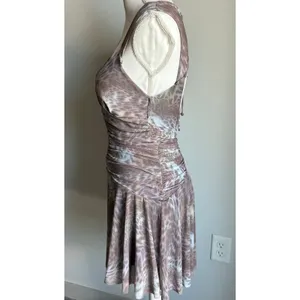 Silence + Noise Urban Outfitters Gathered Y2K Animal Print Mini Party Dress M thumbnail 2