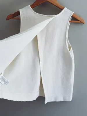 Madewell White Cream Textured Sleeveless Open Back Top Small thumbnail 5