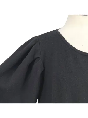 Express Black Puff Sleeve Open Cardigan Sweater Minimalist Quiet Luxury Size XL thumbnail 2
