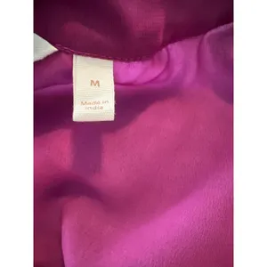 Soft Surroundings Magenta Floral Watercolor Pleated Tunic Blouse Women M Sheer thumbnail 5