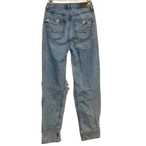 American Eagle Jeans High Rise Baggy Straight Distressed Light Wash‎ 00 Grunge thumbnail 2
