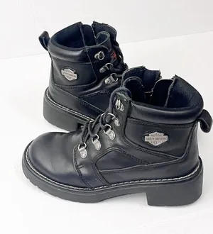 HARLEY DAVIDSON Black Moto Biker Boots Size 5 Bikercore Grunge Academia thumbnail 1