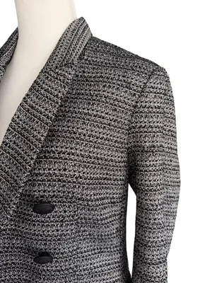 EXPRESS Black White Boucle Blazer Jacket Size 6 NEW NWT thumbnail 4