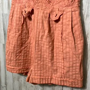 Free People‎ Finley Cutwork Orange Lace Romper Womens Size 4 thumbnail 2