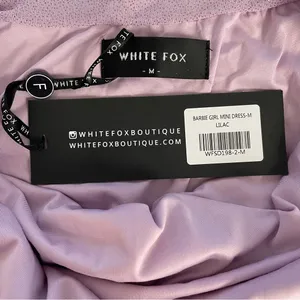 White Fox Barbie Girl Mini Dress Lilac Size Medium Glitter Party Homecoming Prom thumbnail 5