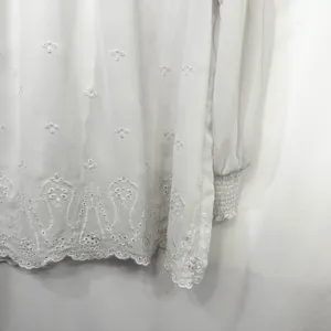 Torrid Plus Size 1X Top Chiffon Ruffle White Eyelet‎ Embroidered Bishop 1289 thumbnail 9