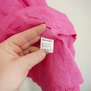 Showpo‎ Mini Dress US 10 Hot Pink Ruffle Sleeve V-Neck Tie Back Cotton Party Fun thumbnail 4