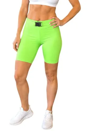 Pretty Little Thing Shape Neon Lime Buckle Cycle Shorts, US6 thumbnail 1