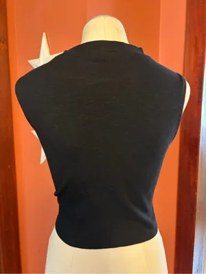 Blue b. Black Rhinestone Fringe Cutout Crop Top thumbnail 4