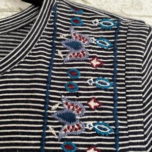 Loft Embroidered Peplum Top w/ Bell Sleeves Small thumbnail 3