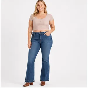 Levis 726 Womens Jeans 32x32 Medium Wash High Rise Flare Stretch Denim Blue thumbnail 4