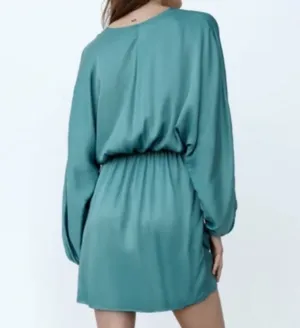 ZARA SATIN EFFECT WRAP DRESS thumbnail 2