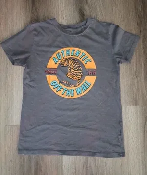 Vans Off The Wall Black Tiger Graphic Short Sleeve Tee T-Shirt Top Size xs thumbnail 1