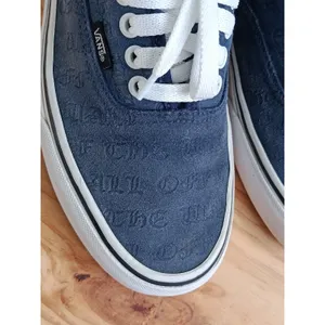 Vans Authentic Off The Wall Navy Blue Embossed Skate Shoes Men's 8.5 Women's 10 thumbnail 9