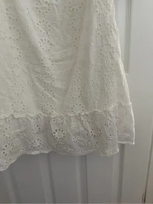Elan White Eyelet Mini Dress Size Medium thumbnail 4