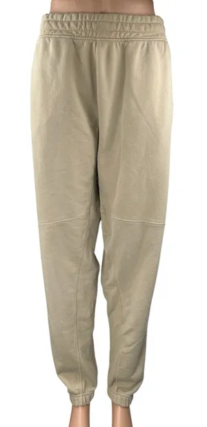 Gymshark Women's Cream Fleece High Waist Tapered Trousers Joggers Sweatpants L thumbnail 1
