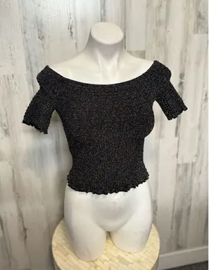 Urban outfitters black glittery top thumbnail 1