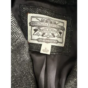 Vintage Banana Republic 0 Blazer Womens‎ Tweed Wool Linen 2006 Brown READ thumbnail 9