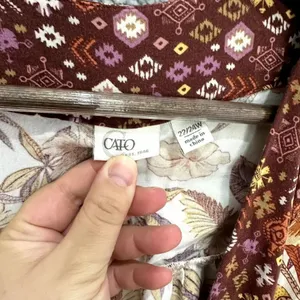 Cato‎ Floral Boho Kimono Draped Open Front Cardigan Festival Boho Chic Plus 22W thumbnail 2