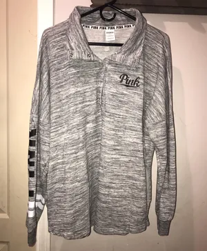 PINK - Victoria's Secret Gray Zip thumbnail 1