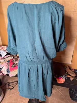 Anthropologie Floreat Azriel Teal Green Smocked Mini Dress Size 6 thumbnail 10