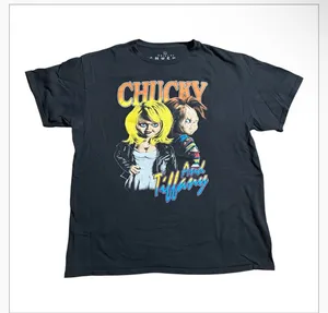 Bride of Chucky And Tiffany Black Graphic T-Shirt Size Large thumbnail 1